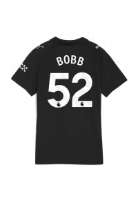 Manchester City Oscar Bobb #52 Fotballdrakt Borte Klær Dame 2025-26 Korte ermer